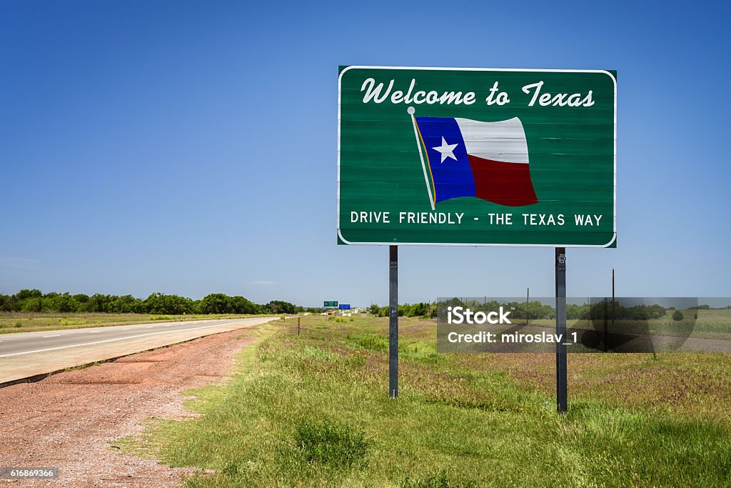 Texas State Sign Welcome to Texas State Sign Texas Stock Photo