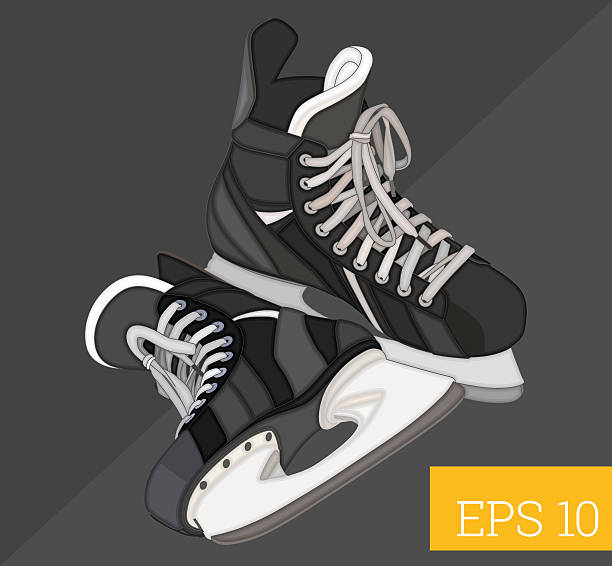 illustrazioni stock, clip art, cartoni animati e icone di tendenza di hockey pattini illustrazione vettoriale isometrica - ice skates
