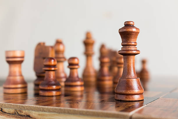 istock Chess photographed on a chessboard 616873608