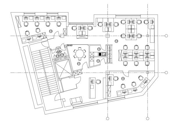istock Standard office furniture symbols on floor plans 616874428