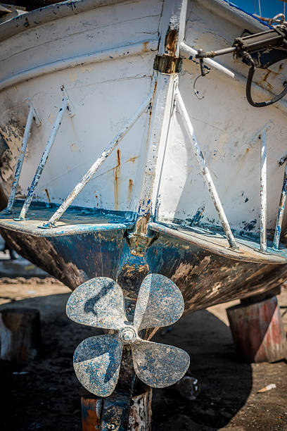 istock Iron made rusty lead screw of and old timber ship 616875186