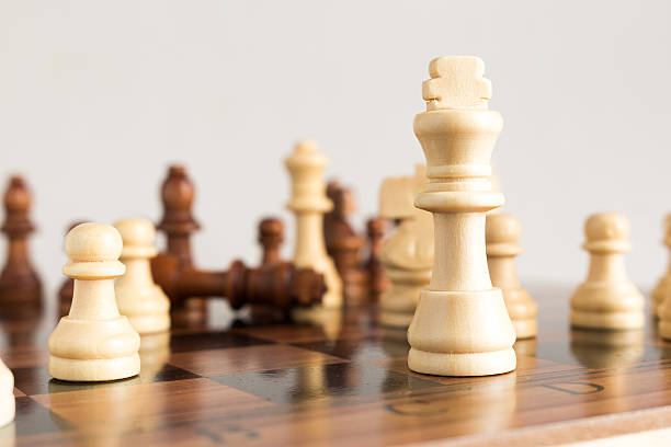 istock Chess photographed on a chessboard 616877660