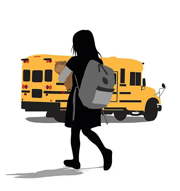 Vector illustration of Heavy School Backpack