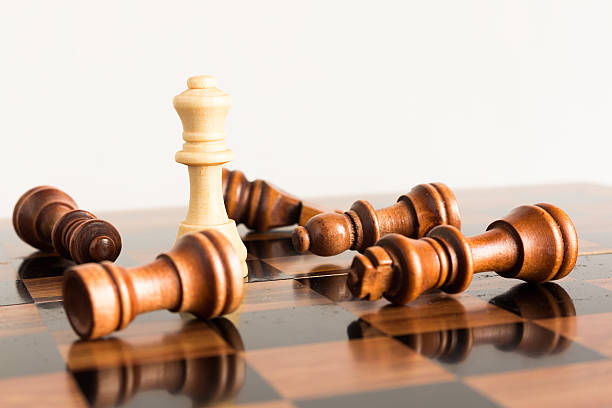 istock Chess photographed on a chessboard 616879274