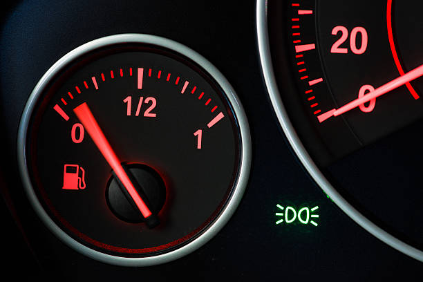 istock Fuel Gauge with motion blurred needle 616887126
