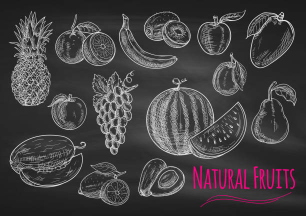 7,500+ Chalk Drawing Fruit Stock Illustrations, Royalty-Free