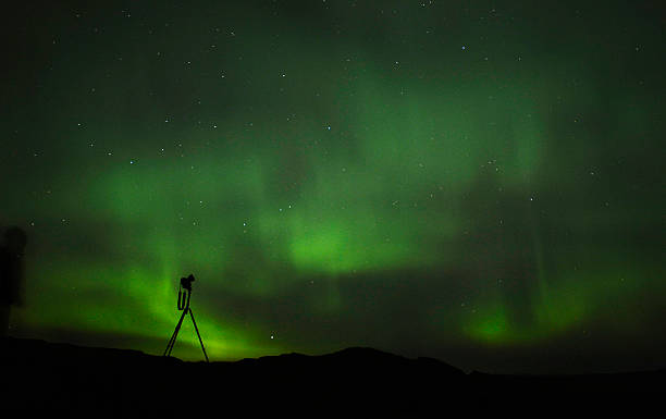 istock silhouette of photographer shooting aurora 616889032