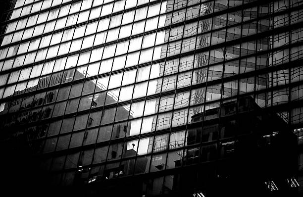 istock windows of business building with B&W color 616889128
