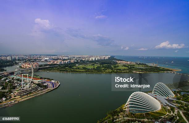 Bird Eyes View Of Singapore Stock Photo - Download Image Now - Aerial View, Architecture, Artificial
