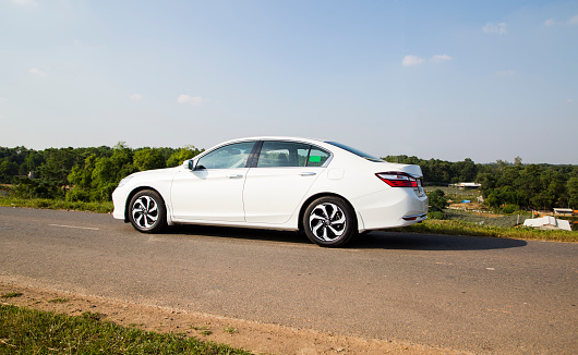 Ha Noi, Viet Nam - Sep 27, 2016: Honda Accord all new 2016 car is running on the test roat in test drive, Vietnam.