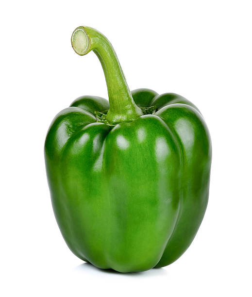istock Green pepper isolated on the white background 616889414