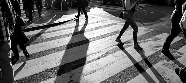 People walking on crosswalk in NYC New York City Street Scenes crossing photos stock pictures, royalty-free photos & images