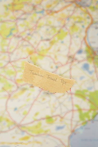 istock Written text on the map of Tunisia 616890318