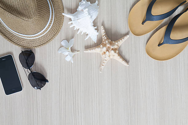 istock Beach outdoor accessories for holidays travel. 616890348