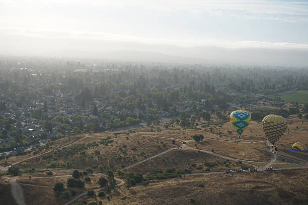ナパの熱気球 - hot air balloon california napa napa valley ストックフォトと画像