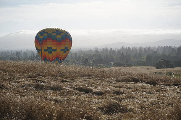 hot air balloon in napa - hot air balloon california napa napa valley imagens e fotografias de stock