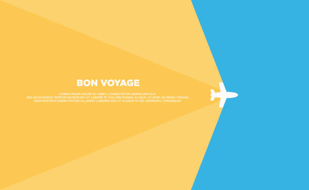 여행 배경 템플릿 포스터 플랫 디자인 - 여행 개념 stock illustrations