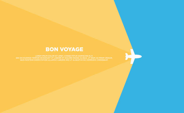 Travel background template poster flat design Travel background template, poster, layout flat design vector illustration airplane backgrounds stock illustrations