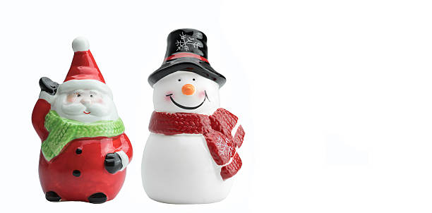istock Ceramic Santa Claus and snowman model 616893002