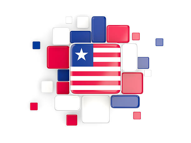Arrow with flag of liberia, isolated on white. 3D illustration