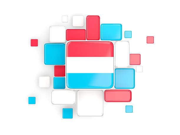 Flag of luxembourg, mosaic background with square parts. 3D illustration