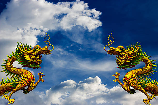 3D rendering of a fantasy dragon isolated on white background