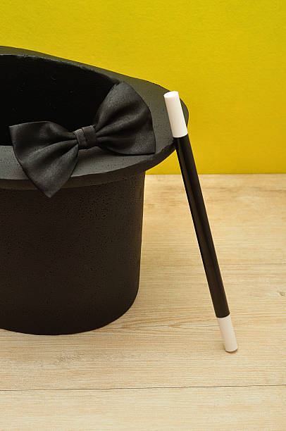 istock Magicians hat displayed with a wand and bow tie 616896056