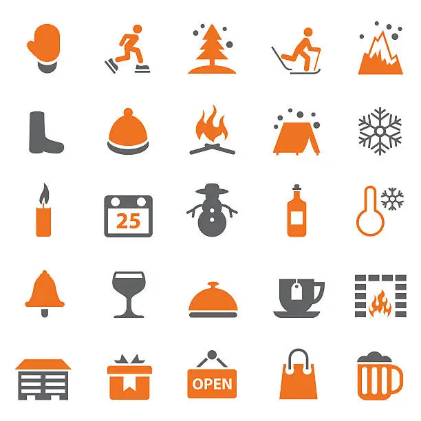 Vector illustration of Winter icons