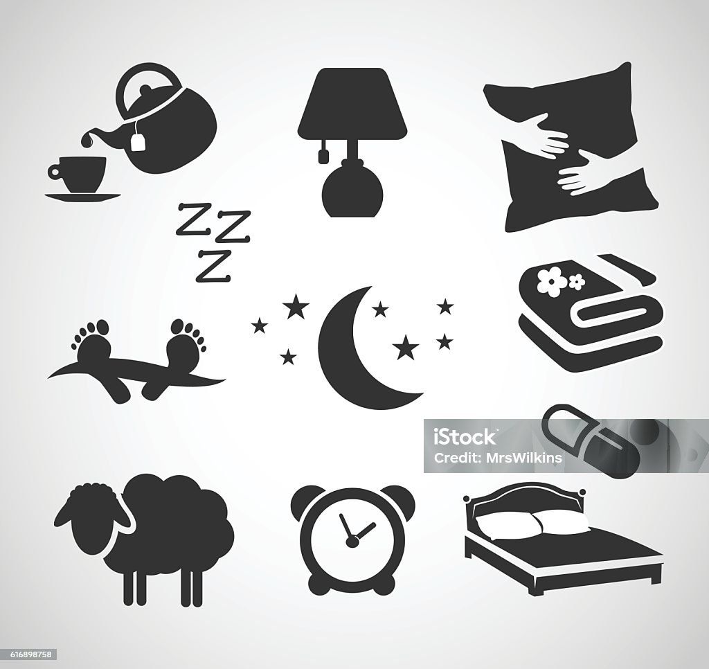 Good night - sleep icon set vector illustration Good night - sleep icon set  - vector illustration isolated on white background Icon Symbol stock vector