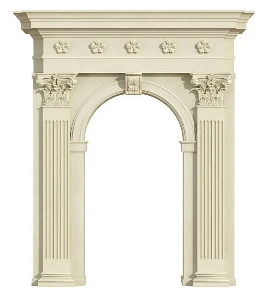Photo of Front view of a classic arch with Corinthian column