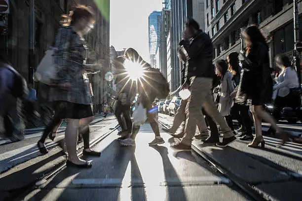 Photo of People on the street crossing in Toronto, Canada