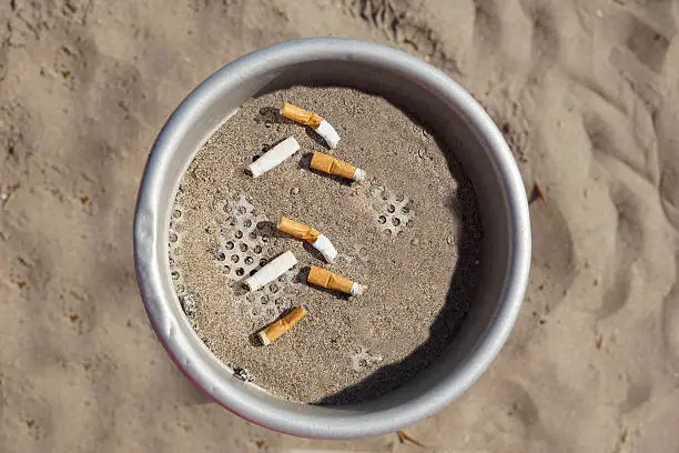 ashtrays at the beach
