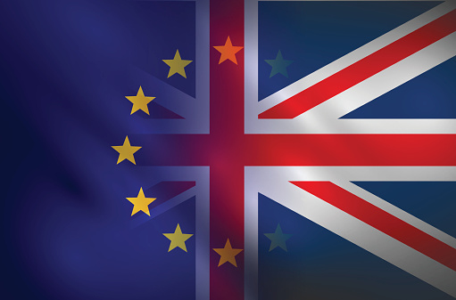 Brexit sign - flags vector illustration