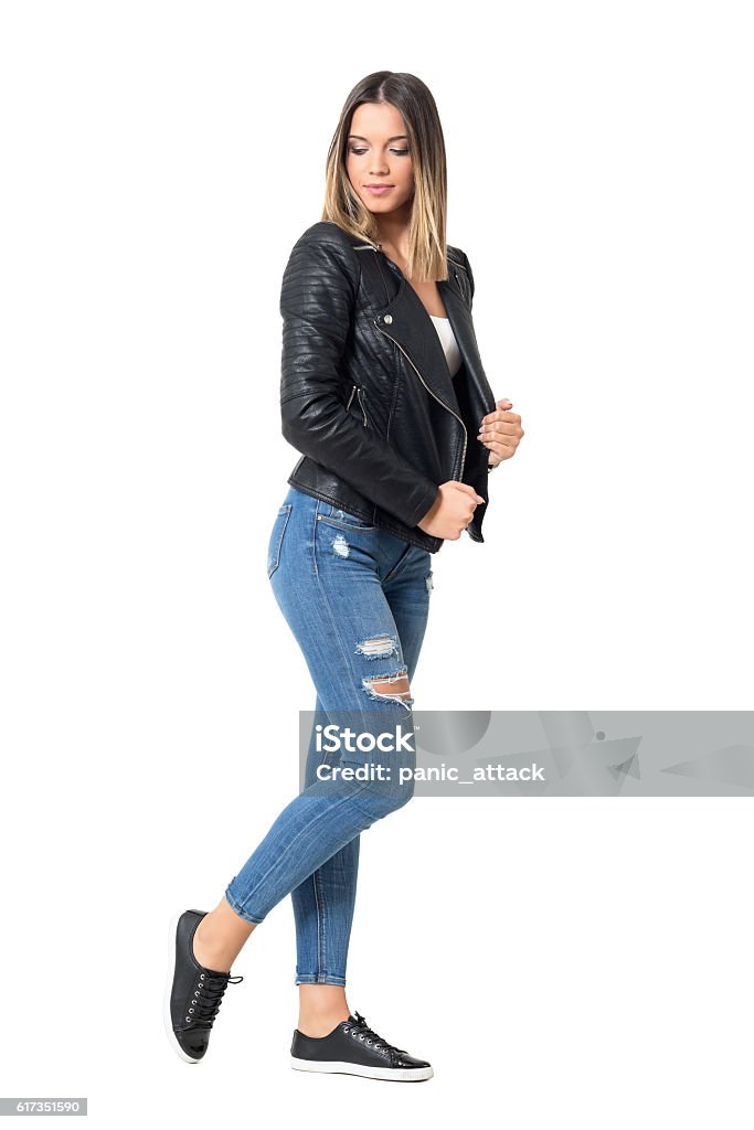 Modern Casual Fashion Girl With Ombre Flamboyage Hairstyle Wearing Jeans  Stock Photo - Download Image Now - iStock