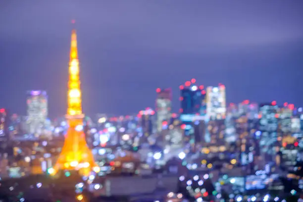 defocus bokeh blurred of beautiful TokyoTower ,great for your design