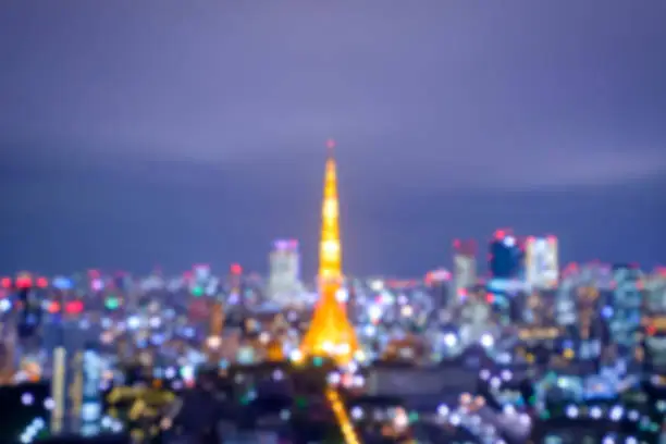 defocus bokeh blurred of beautiful TokyoTower ,great for your design