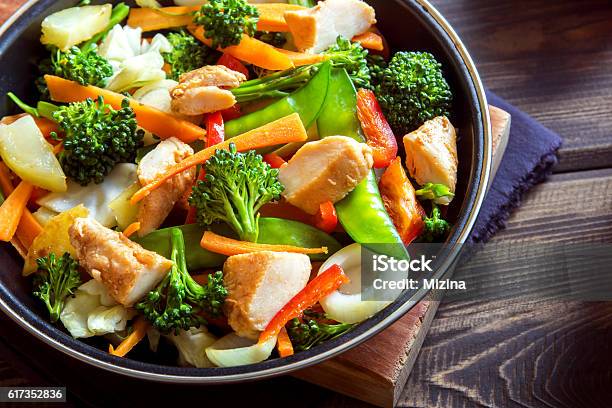 Stir Fry With Chicken Stock Photo - Download Image Now - Chicken Meat, Stir-Fried, Vegetable