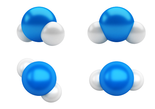 Chemical structure of a water molecule, H2O