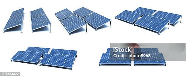 Paneles Solares Foto de stock y más banco de imágenes de Panel Solar - Panel Solar, Energía solar, Recortable