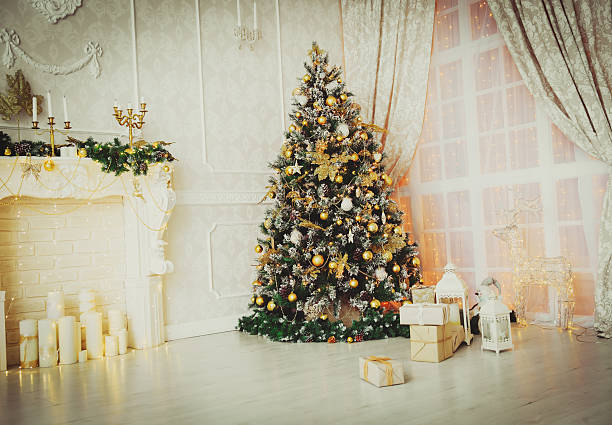 istock Christmas living room interior decoration 617353768