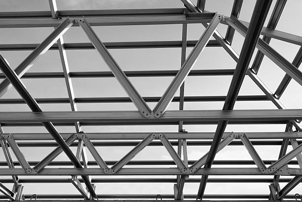 istock Structure of steel roof. 617353774