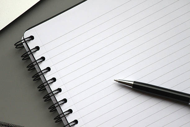 notepad (メモ)  - paper notebook ruled striped ストックフォトと画像