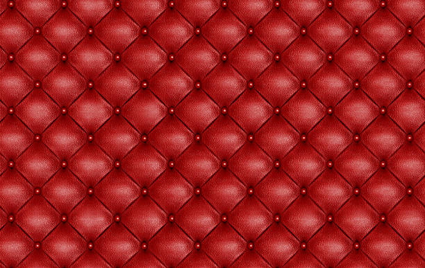 istock Seamless pattern of red upholstery leather furniture. 617356820