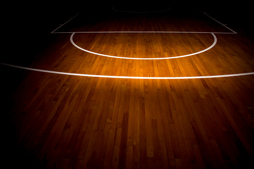 wooden floor basketball court