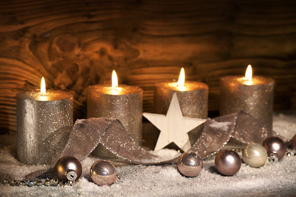 istock Advent motive with four candles 617359918
