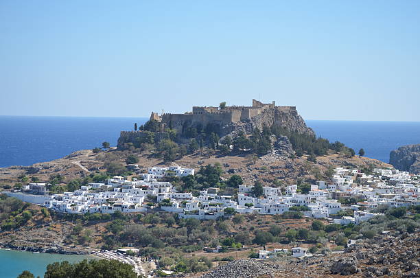 istock Castle on top of hill overlooking City 617360050