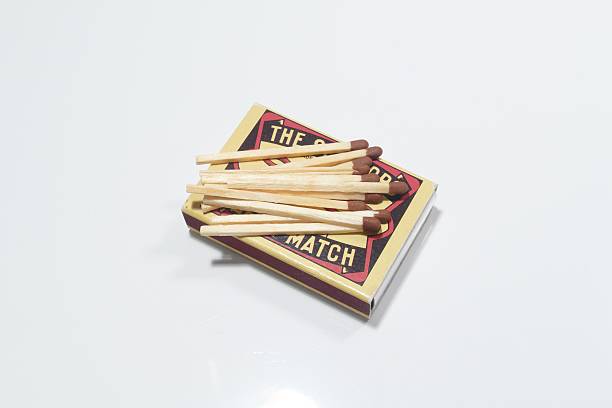 Classic wooden matches Classic wooden matches with box isolated on white background matchbox stock pictures, royalty-free photos & images