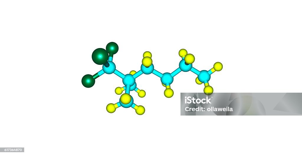 Dimethylhexane Structure 1 1 1trichloro2 2dimethylhexane Molecular Structure Isolated On White ...