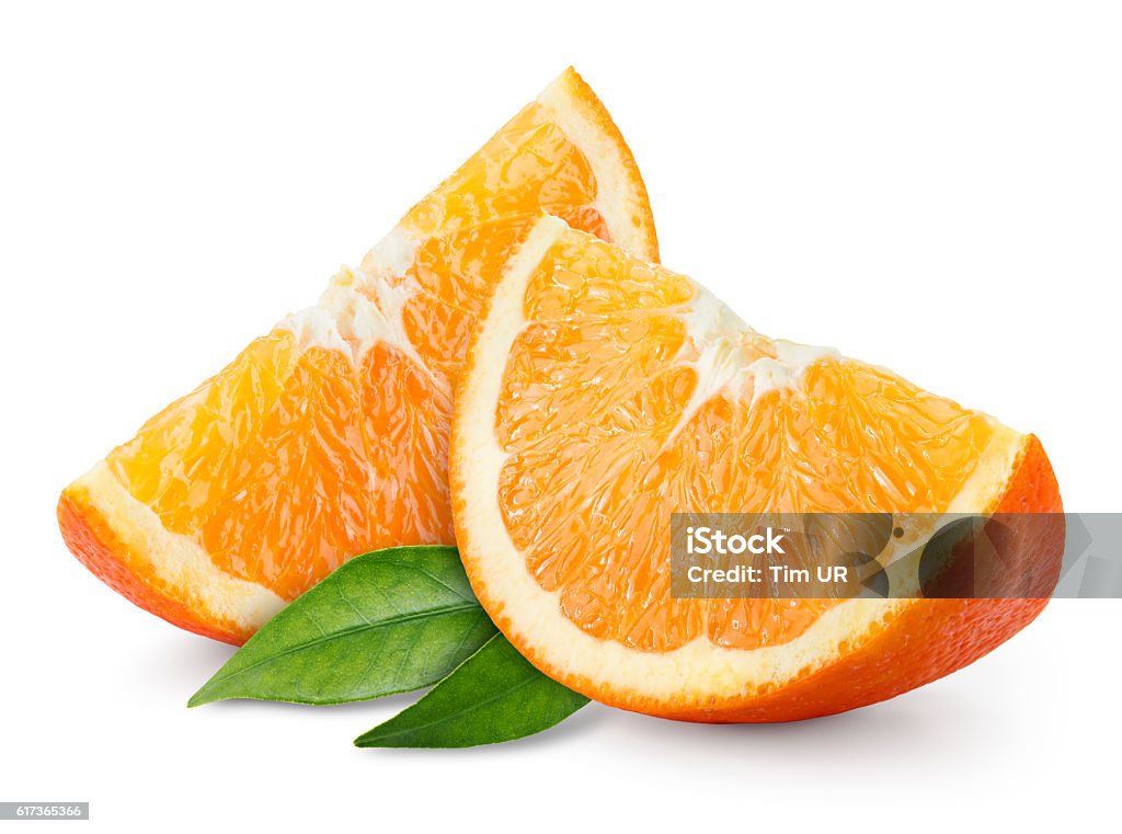 Orange fruit slice isolated on white. Orange - Fruit Stock Photo