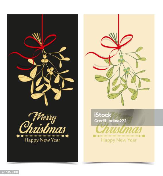 Vector Christmas Mistletoe Stock Illustration - Download Image Now - Mistletoe, Backgrounds, Branch - Plant Part